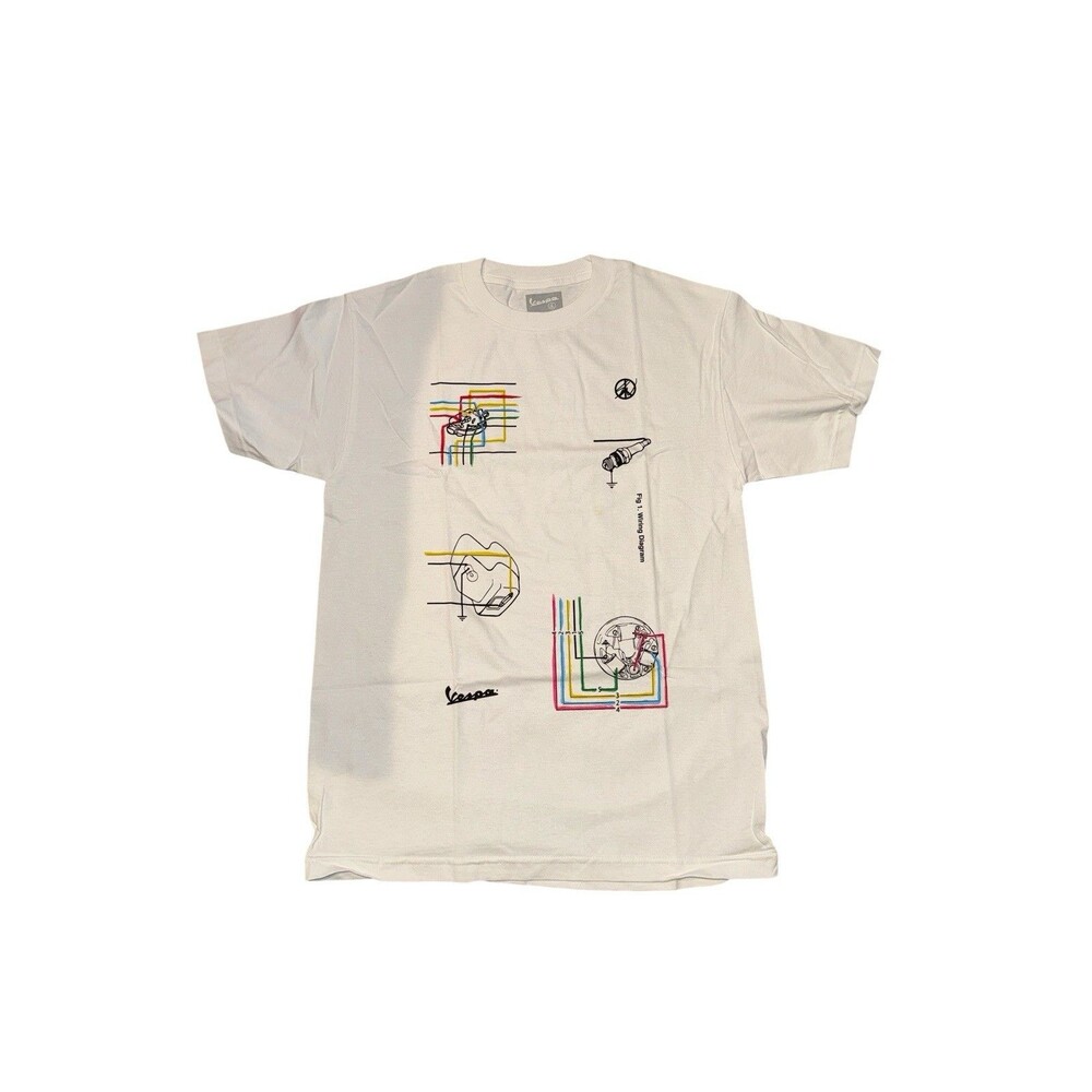 Men’s Large- Vespa x Sean Wotherspoon Wiring T-shirt- White